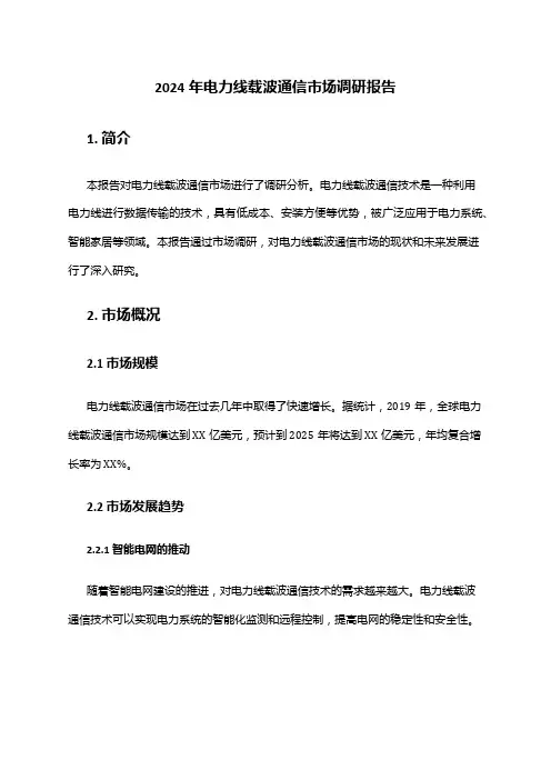 2024年电力线载波通信市场调研报告