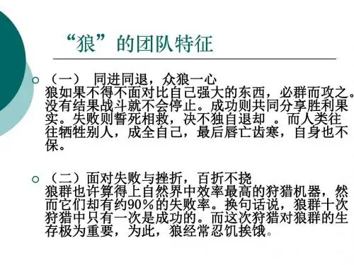“狼”的团队特征