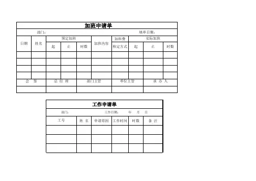 excel表格员工加班表格模板