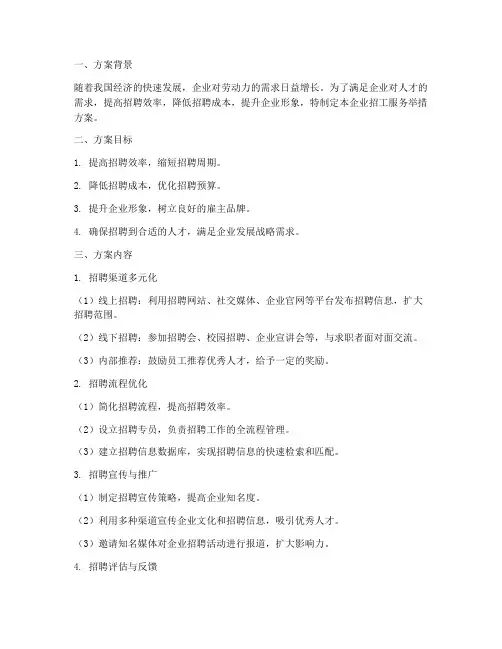 企业招工服务举措方案模板