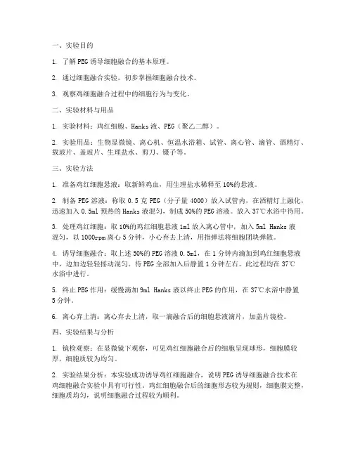 鸡细胞融合实验报告