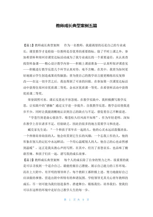 教师成长典型案例五篇