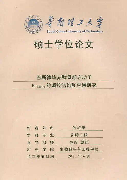 巴斯德毕赤酵母新启动子PGCW14的调控结构和应用研究