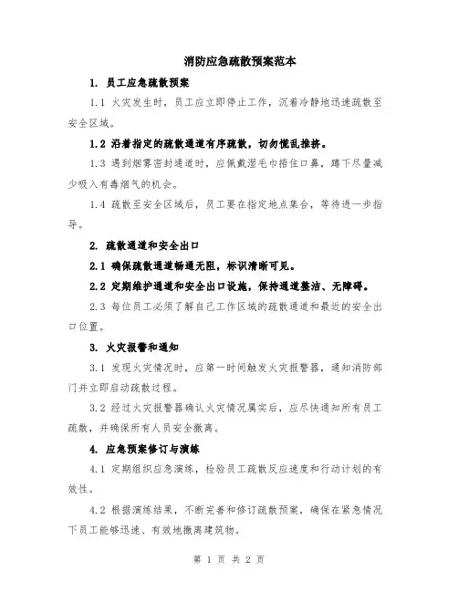 消防应急疏散预案范本