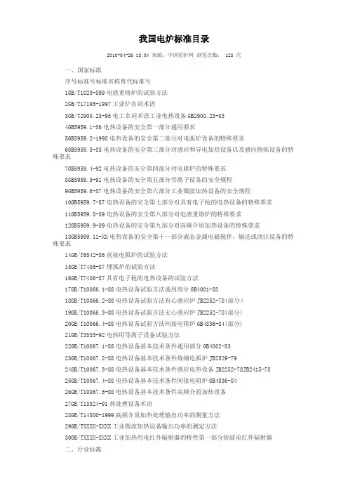 我国电炉标准