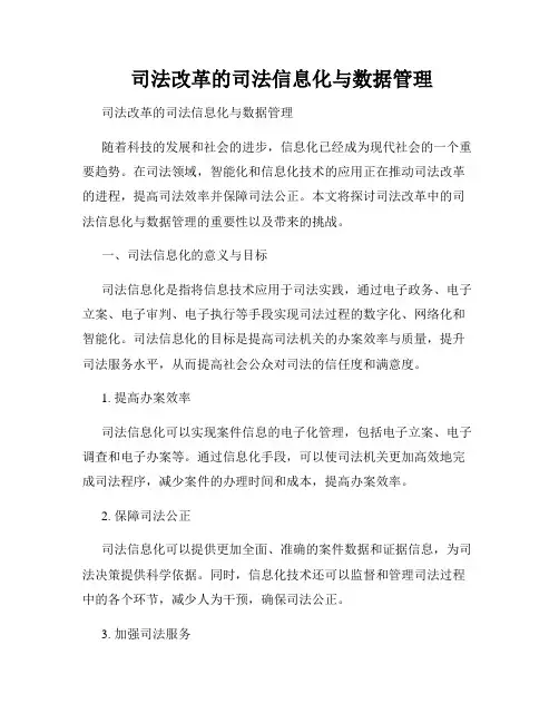  司法改革的司法信息化与数据管理
