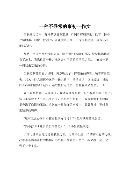 一件不寻常的事初一作文