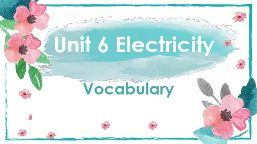 深圳沪教版牛津英语 七年级下 U6 Electricity 词汇课件