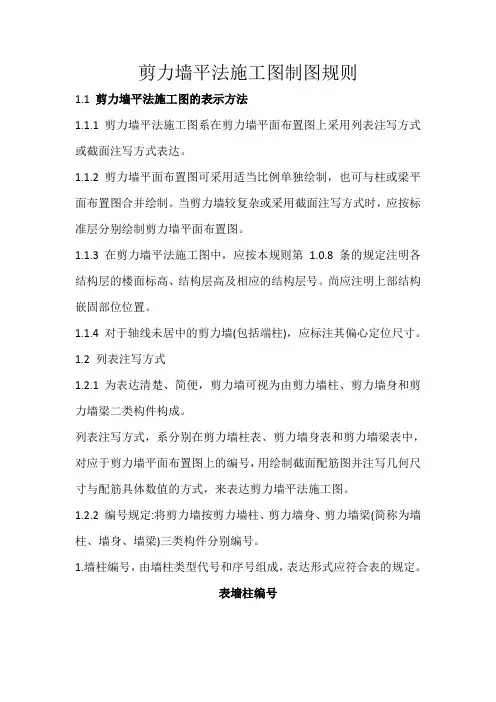 剪力墙平法施工图制图规则