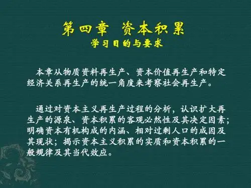 大学政治经济学 第四章 资本积累