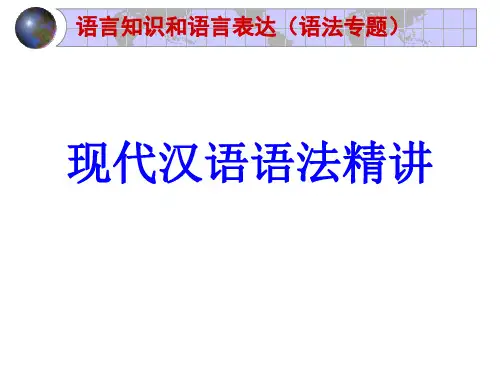 《现代汉语语法精讲资料PPT课件