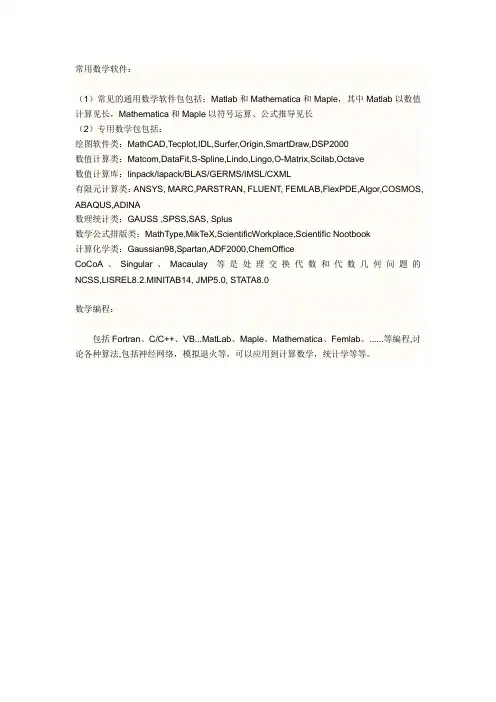 常用数学软件