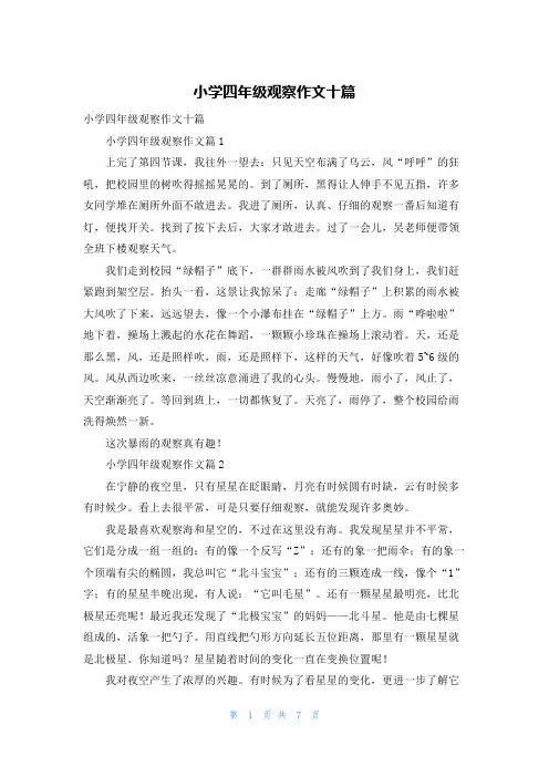 小学四年级观察作文十篇
