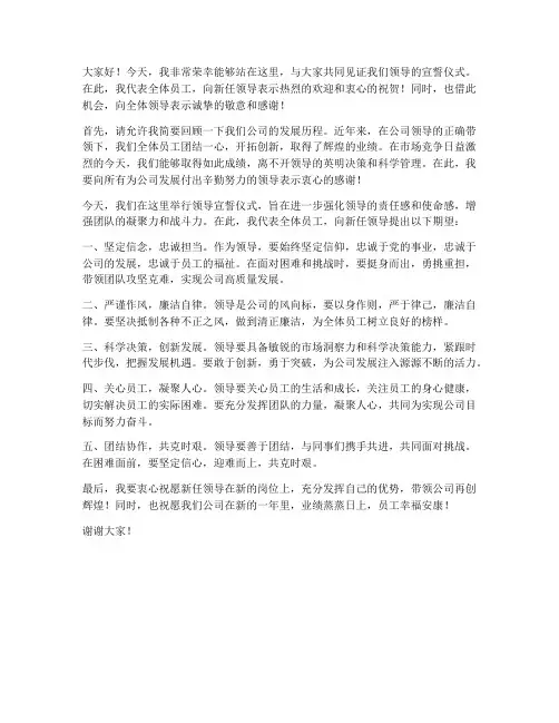 领导宣誓发言稿