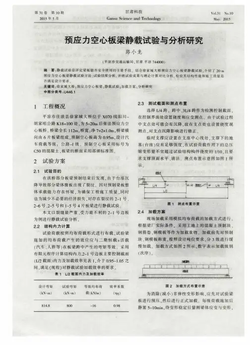 预应力空心板梁静载试验与分析研究