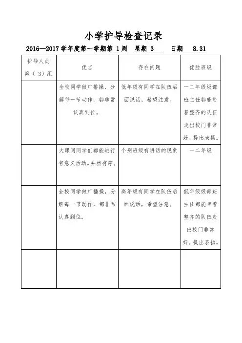 学校护导记录表1