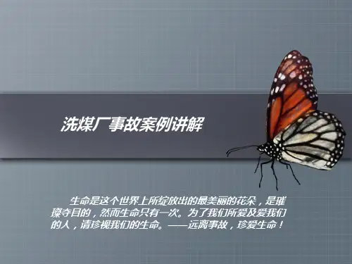 洗煤厂事故案列讲解..