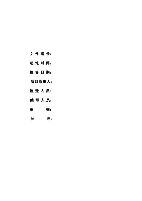 监造技术报告模板