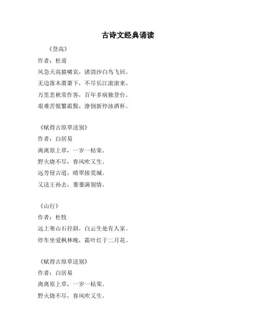 古诗文经典诵读