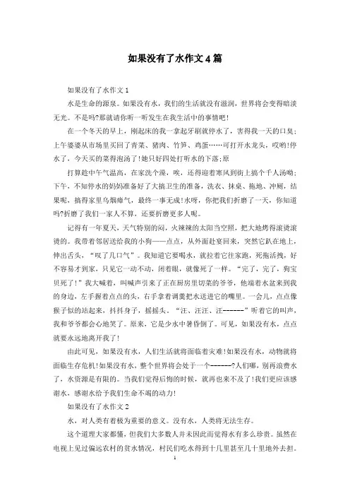 如果没有了水作文4篇