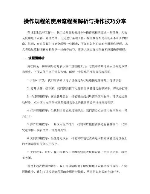 操作规程的使用流程图解析与操作技巧分享