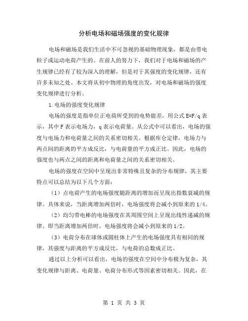 分析电场和磁场强度的变化规律