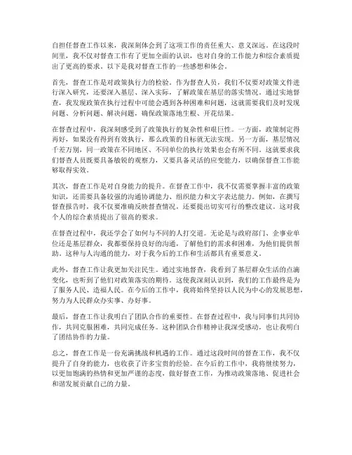 督查工作感想体会