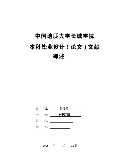 说明书翻译的文献综述