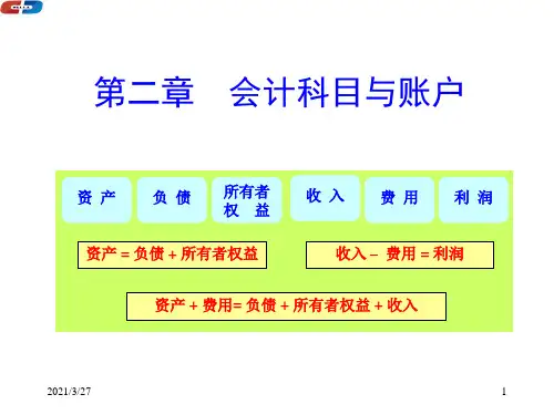 会计科目与会计等式培训课程