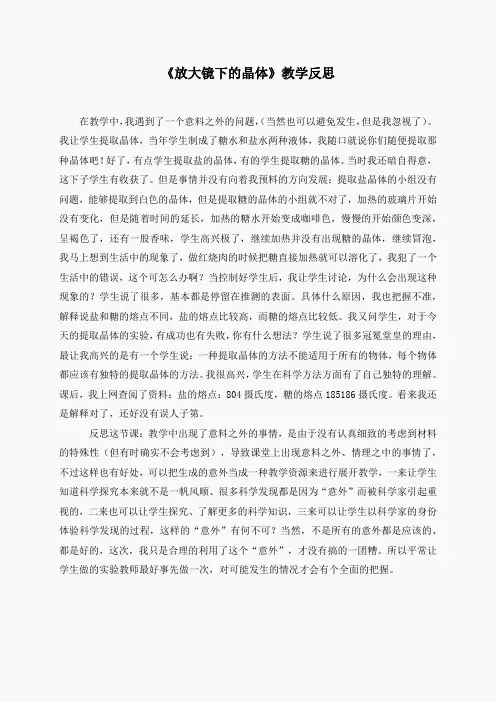 教科小学科学六下《1.3、放大镜下的晶体》word教案(9)
