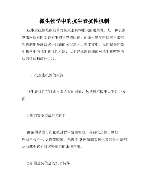 微生物学中的抗生素抗性机制