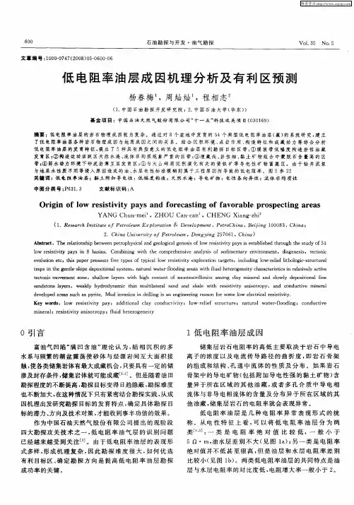 低电阻率油层成因机理分析及有利区预测