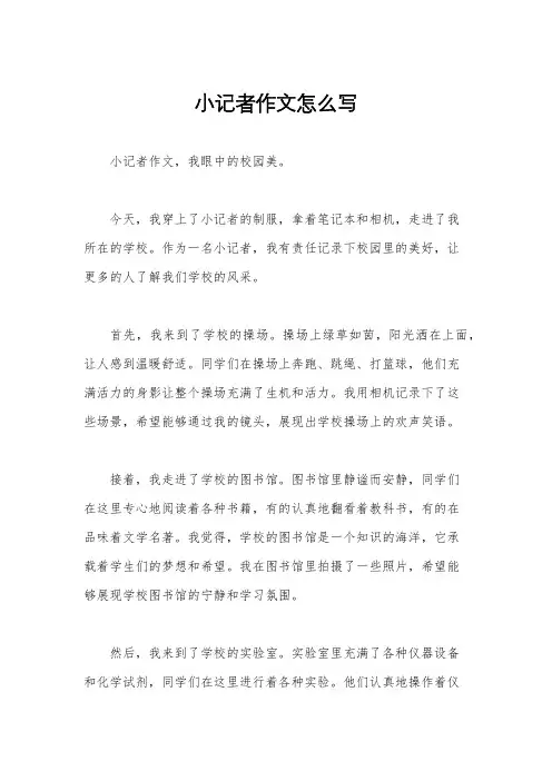 小记者作文怎么写