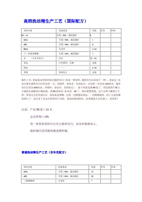 洗洁精配方