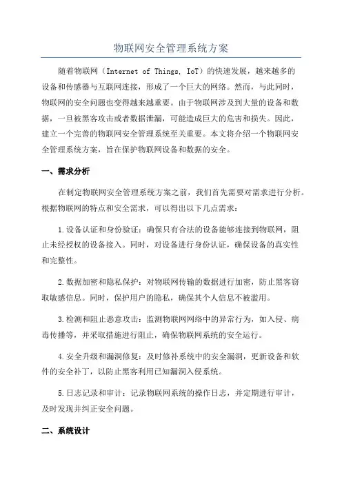 物联网安全管理系统方案