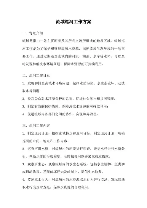 流域巡河工作方案