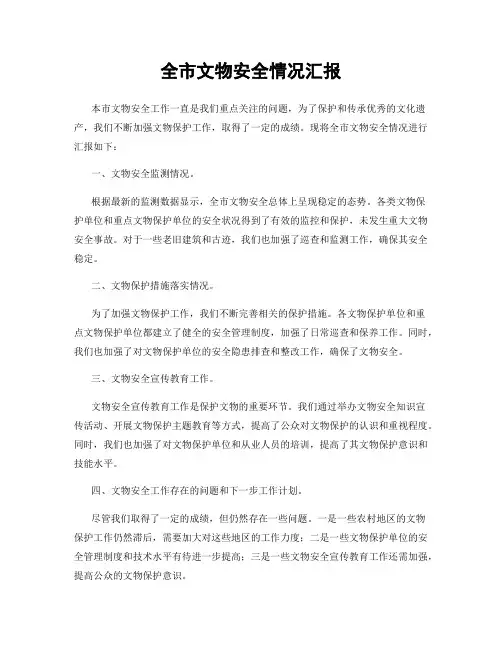 全市文物安全情况汇报