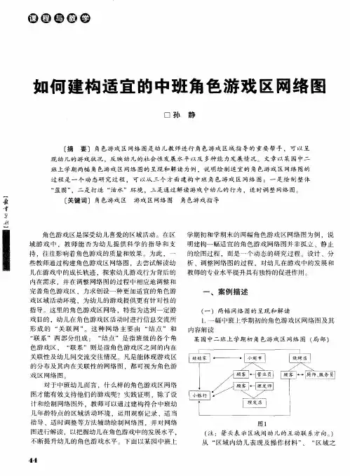 如何建构适宜的中班角色游戏区网络图