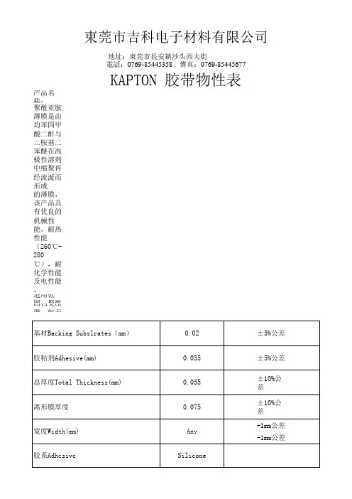KAPTON参数表