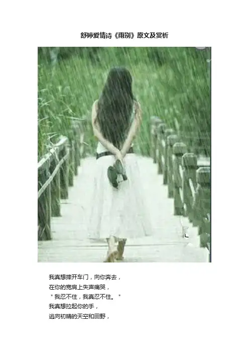 舒婷爱情诗《雨别》原文及赏析