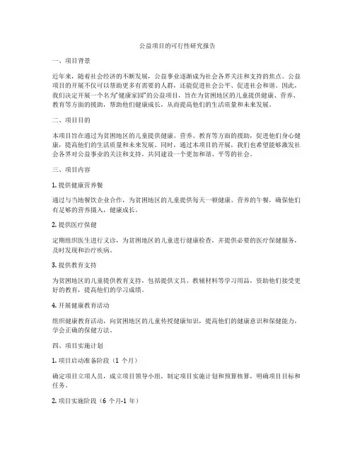 公益项目的可行性研究报告