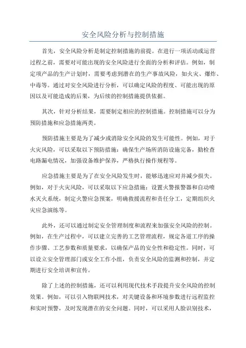 安全风险分析与控制措施
