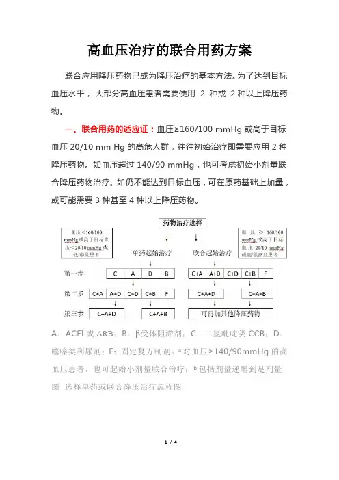 高血压治疗的联合用药方案