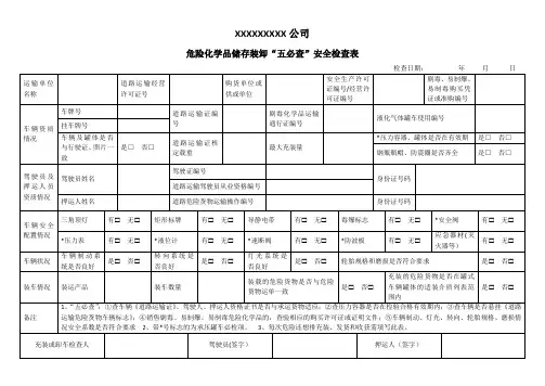 五必查检查表