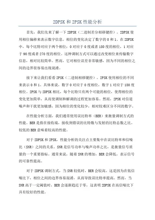 2DPSK和2PSK性能分析