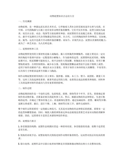 动物泥塑知识点总结大全