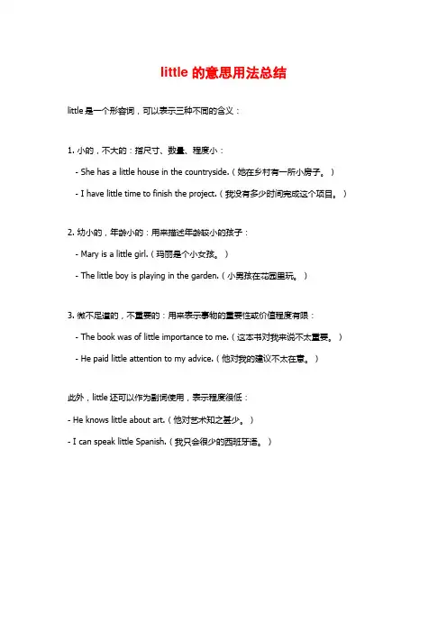 little的意思用法总结
