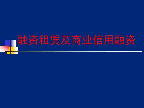 融资租赁及商业信用融资