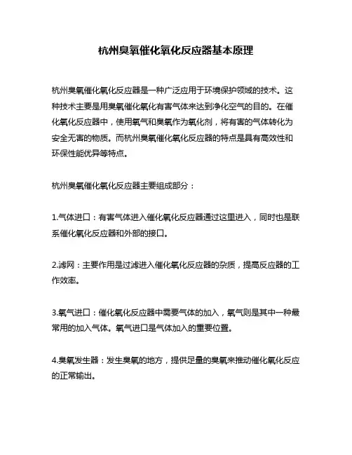 杭州臭氧催化氧化反应器基本原理