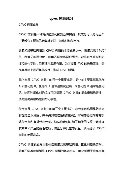 cpvc树脂成分